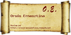 Orsós Ernesztina névjegykártya