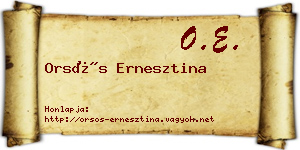 Orsós Ernesztina névjegykártya